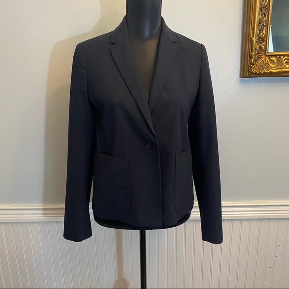 GAP Womens Blazer Size 6 Navy Blue One Button Closure - Picture 1 of 9